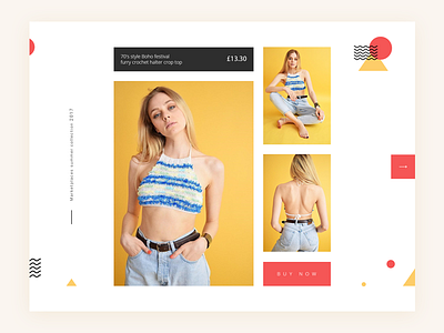 Product Card Concept 70s card clean concept crop top e commerce flat minimal product typography ui ux