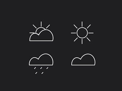 Icon Set cloud icons illustration rain sun ui weather
