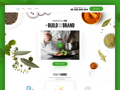Food Portal agency chef clean food foodie kitchen minimal simple uiux webdesign