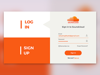 Soundcloud Web App Login Screen Redesign! login screen music app soundclooud ui web app