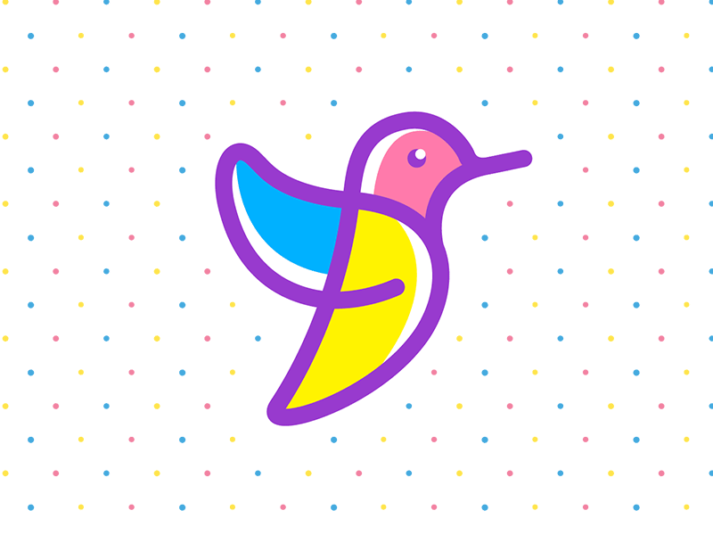 Beija-Flor bird children hummingbird illustration kids kindergarten logo vector