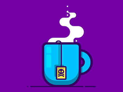 Radioatea danger illustration mug skull tea vector