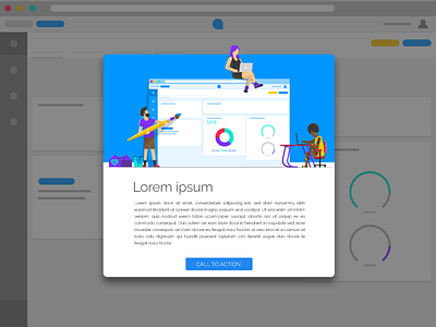 Modal New Area character illustration modal sympla ui vector