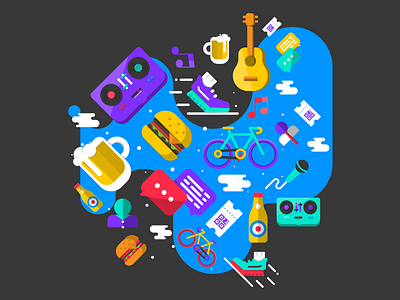 Events categories beer categories events fodd illustration music sport vector