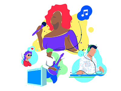 Planeta Brasil brazil character design events illustration illustrator man music people sympla vector woman