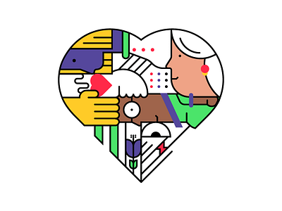 Love herself art design feminism heart illustration illustrator ilustração line art vector vector art woman