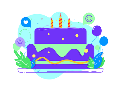 The most incredible cake of the world and all of the time! bday birthday cake illustration illustrator vector