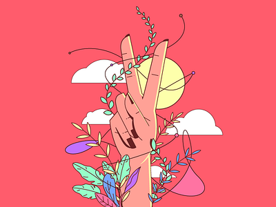 ¯\_(ツ)_/¯ design flowers illustration illustrator peace pink vector