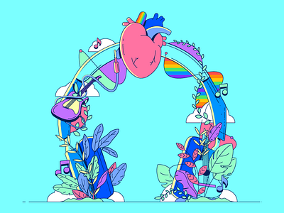 Diversity makes music better design diversity headphone heart illustration illustrator music pride vector