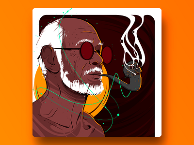 Aspiring the defects of perfection character design illustration illustrator man oldman skull smoking smoking pipe vector