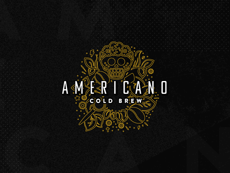 Americano Cold Brew cold brew branding coffee freelancer americana illustration logo logo design