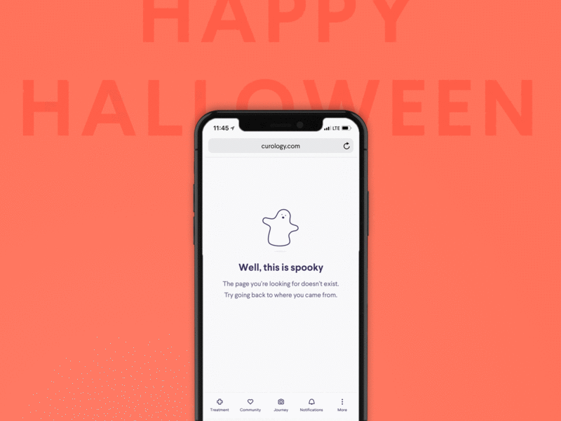 Happy Halloween from Curology gif ghost halloween typography illustration ui animation product design