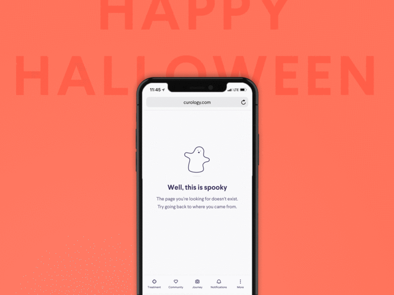 Happy Halloween from Curology animation ghost gif halloween illustration product design typography ui