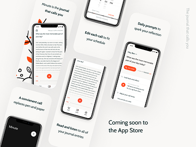 App Screenshots app branding freelance headspace journal launch marketing mindfulness minute mobile product design screenshots startup ui ux