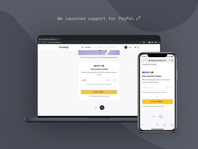 Curology x PayPal curology finance forms payment product design skincare startup ui ux