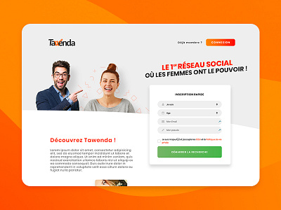 Tawenda | Landing Page landing page tawenda ux webdesign