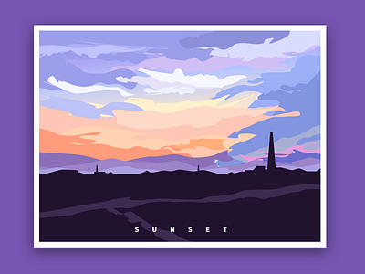 sunset illustration sunset