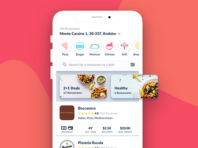 Food ordering app - Listing Page app food food app interface mobile app mobile ui ui ux