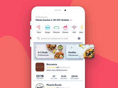 Food ordering app - Listing Page