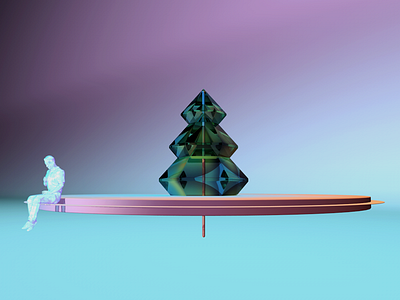 Loneliness 3d c4d cinema4d crystal diamond gem illustration render