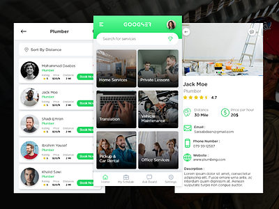 Services App electric house fixing plumber service ui ui ux ux