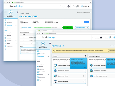 Facturación Backstartup