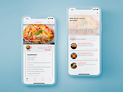 Recipes app - screens