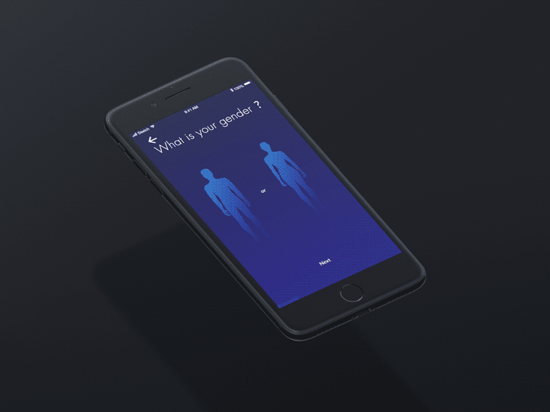 Calories Tracking App_Onboarding2 calories diet fitness fun gender health motion sports ui design user experience visual design wellness