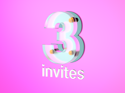 3 x dribbble Invites draft dribbble giveaway glass invitation invites player poster space