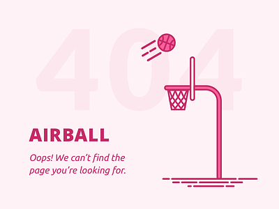404 Page 008 404 airball daily ui dribbble flat ui page