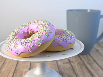 3D Donuts 3d blender cup donut modeling render