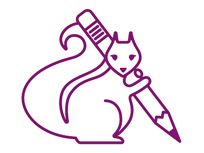 Purple Squirrel animal branding illustration line pencil purple squirrel vector