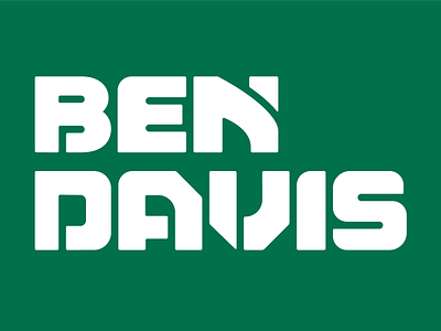 Ben Davis brand concept green logo mechanical redesign tough wordmark