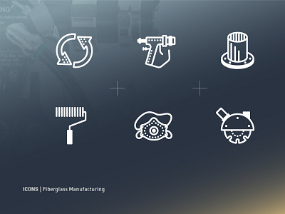 Manufacturing Line Icons branding fiberglass icon set line manufacturing