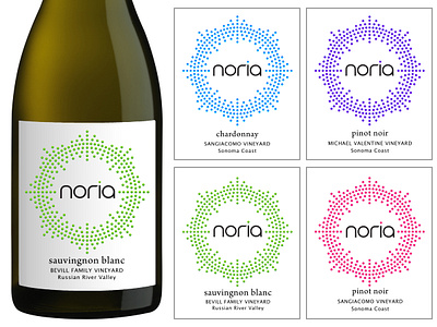 Noria Wines brand and identity label design wine branding