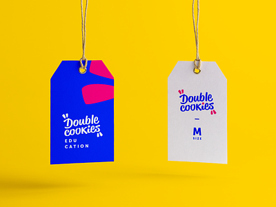 Double Cookies – vibrant label tag concept brand design colorful label tag logo design