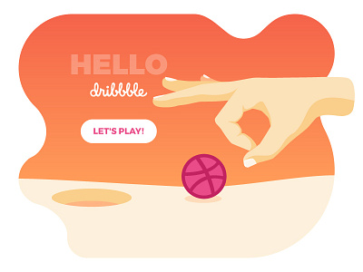 Hello Dribbble! ball debut dribbbler first shot game hand hole
