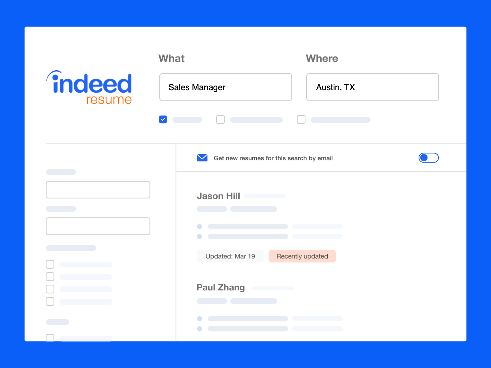 Indeed Resume Alerts principle product design ui