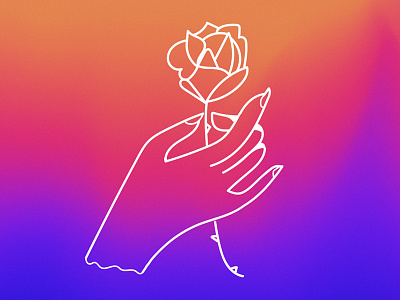 A Rose For You gradients hand illustration rose