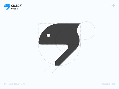 Shark Notes brand daily design icon logo note shark ui