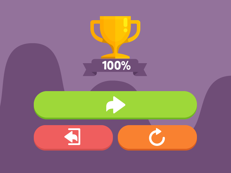 Trophies buttons end screen flat ui game game ui icon rewards trophy ui