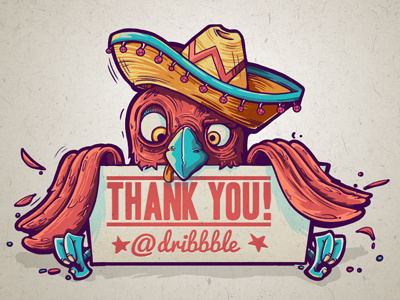 El Bbbird cartoon drawing dribbble el bbbird illustration mexican sketch sombrero thank you