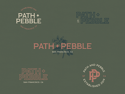 Path and Pebble – Secondary Logos brand identity branding branding design clothing brand exploration graphic design illustration lifestyle brand san francisco sustainability typography