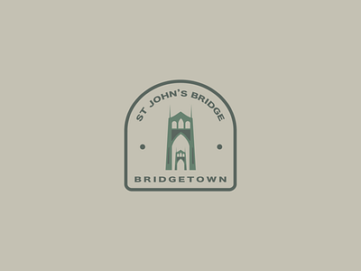 Bridgetown Badge – St John's Bridge badge bridge illustraion pdx