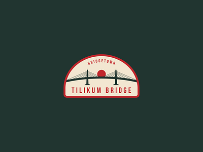 Bridgetown Badge – Tilikum Bridge badge bridge design illustraion pdx vector