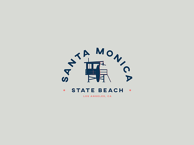 Santa Monica State Beach Badge badge beach design exploration graphic design illustraion los angeles patch typography vector