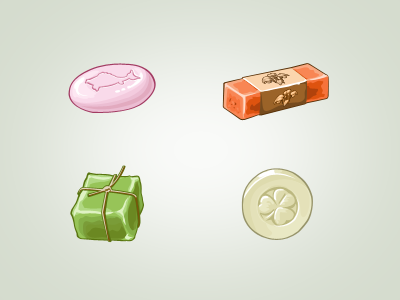 Soap collection 2d icon soap vector