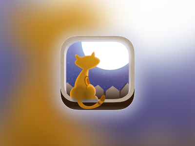 Go! Newton Cat! Eat The Moon! app icon wip app cat game icon illustration ios7 moon newton sketch.app