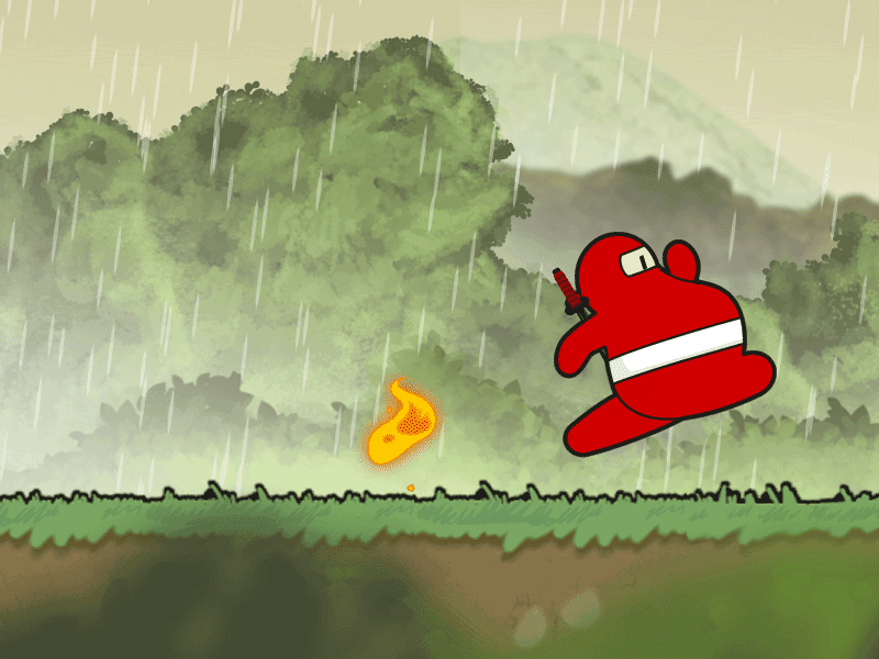 Hot Footing animated animation app character design fire game gif ios nin ninja rainin unity