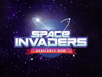 Space Invaders Logo app branding coloful flat game illustration logo minimal app splash screen typography